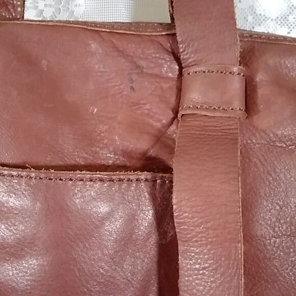 VINTAGE LARGE LUCKY BRAND EST 1990 100% LEATHER KOOBA BROWN .*5 UNISEX - Picture 4 of 16